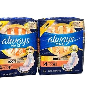 Women Always Maxi Pads with wings new